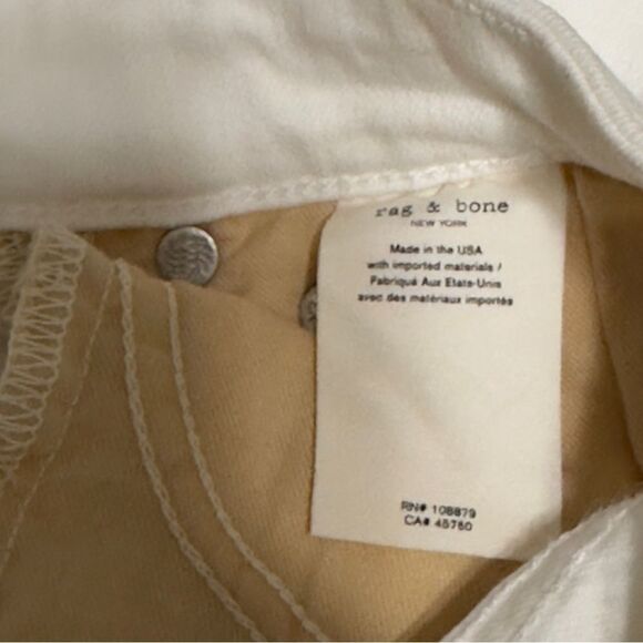 rag & bone Nina High Rise Ankle Skinny Jeans White Size 24 - Picture 13 of 14